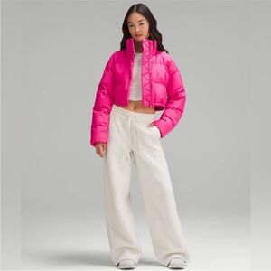 lululemon athletica Hot Pink Fuchsia Cropped Puffer Coat Womens Jacket